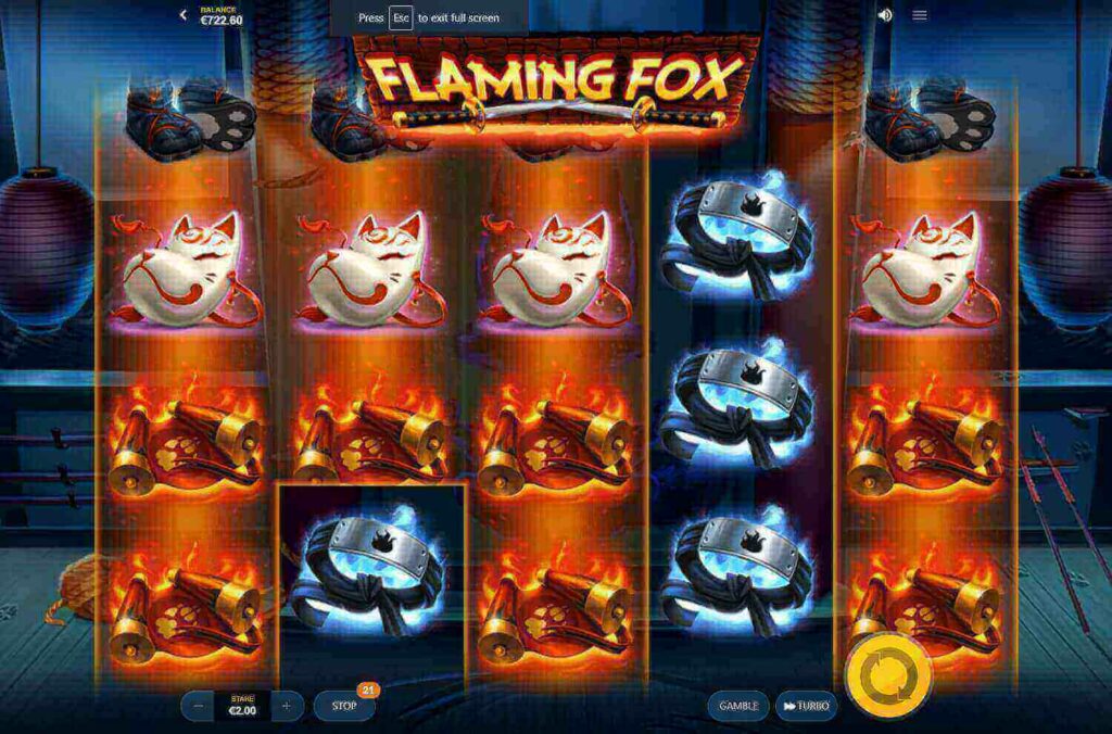 flaming fox 3d slot game